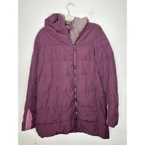 Lululemon Puffy Blanket Puffer Jacket Womens Plum Full Zip Down Insulated Sz 12